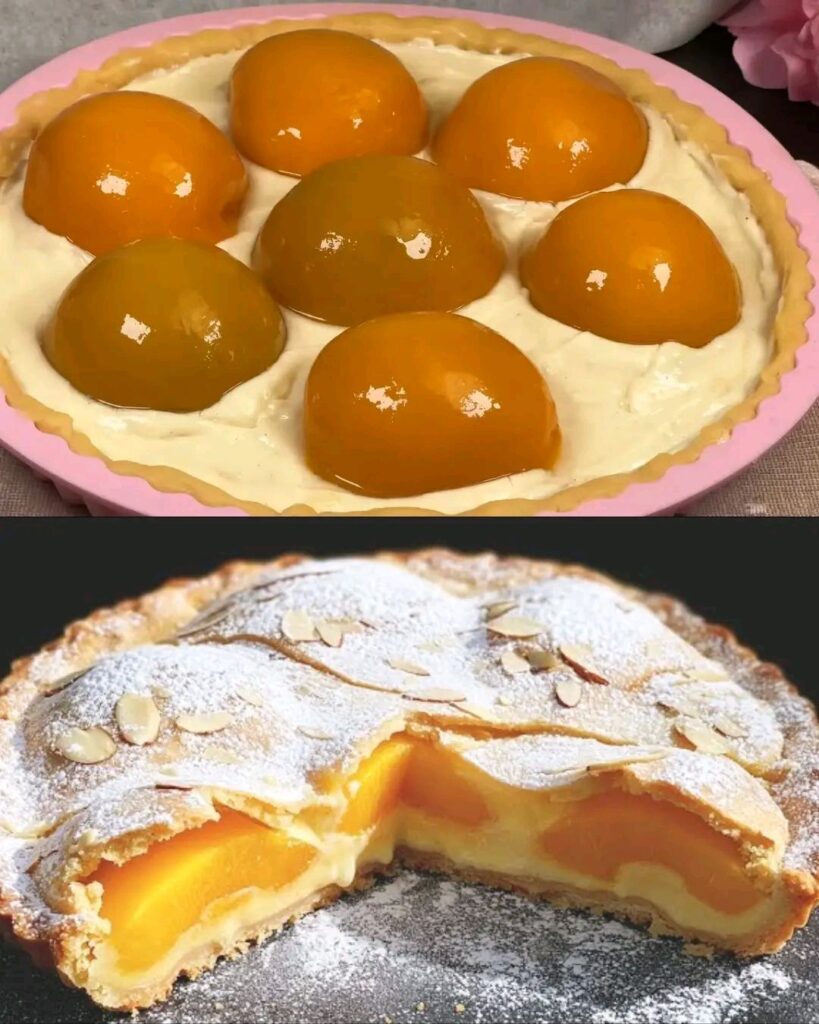 Lemon‑Peach Cream Puff Pastry Cake