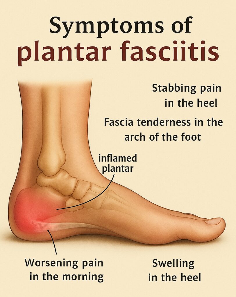 Symptoms of plantar fasciitis and recommended exercises to treat plantar fasciitis