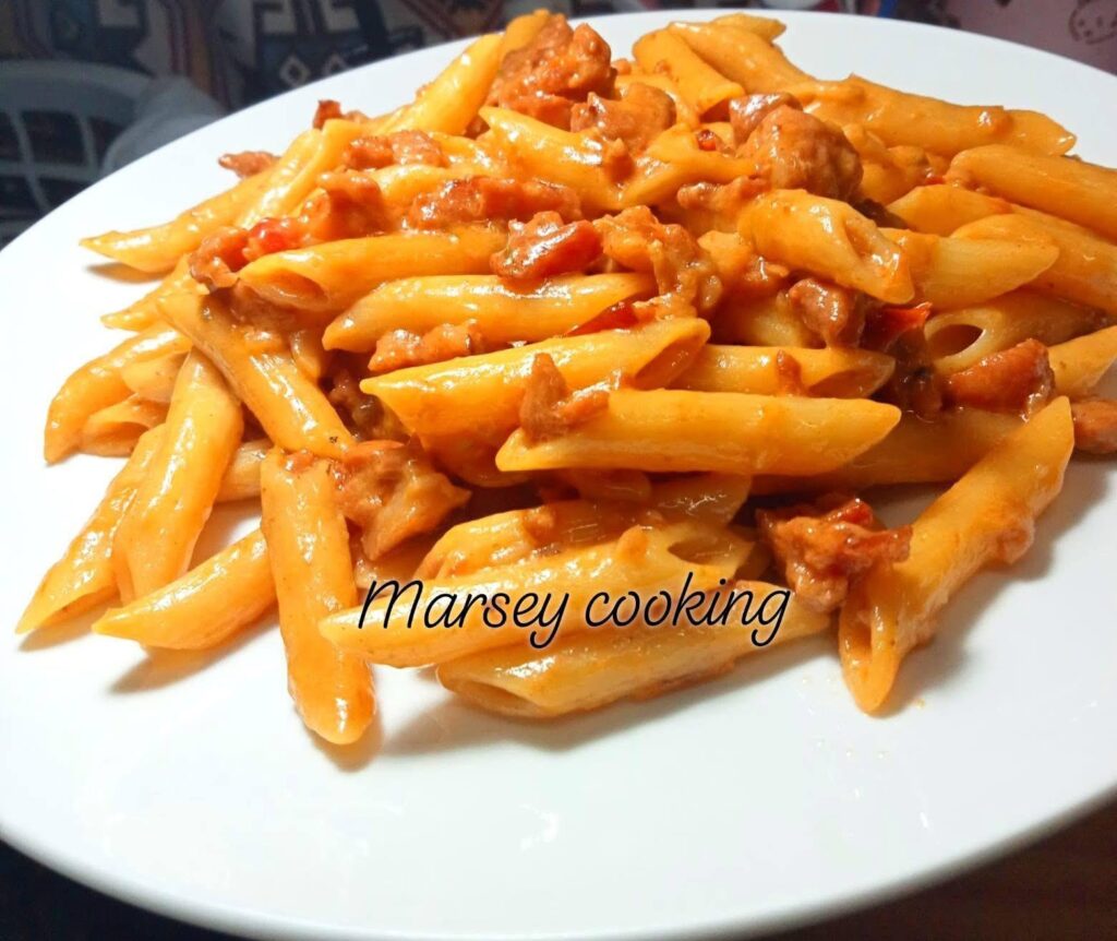 Step by step creamed pasta recipe 