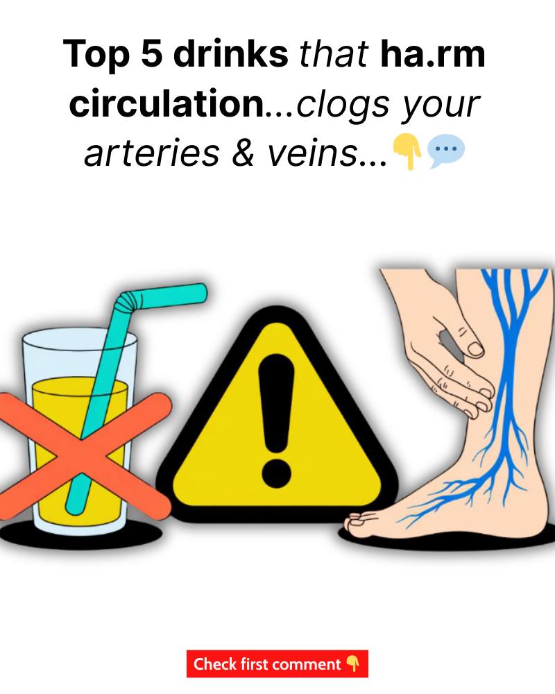 Top 5 Drinks That Ha:rm Circulation…Clogs Your Arteries & Veins