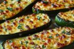 Cheesy Garlic Zucchini Steaks