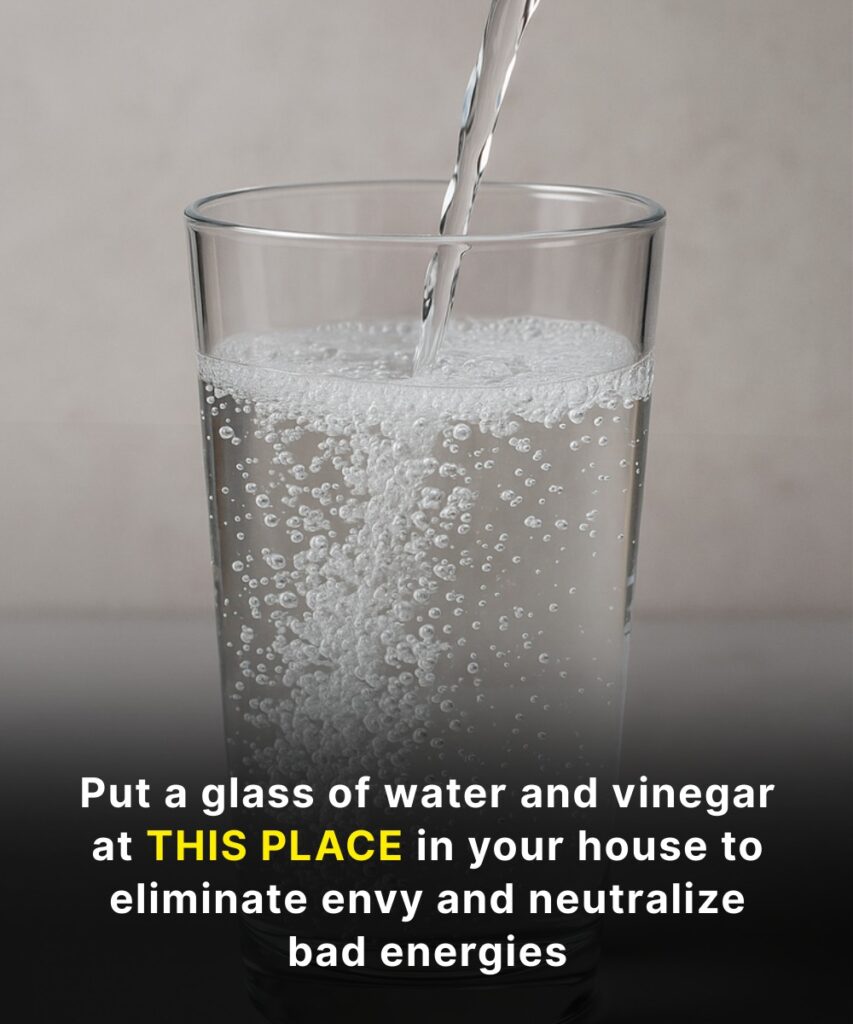 Where to place a glass of water and vinegar to ward off envy and attract positive energy