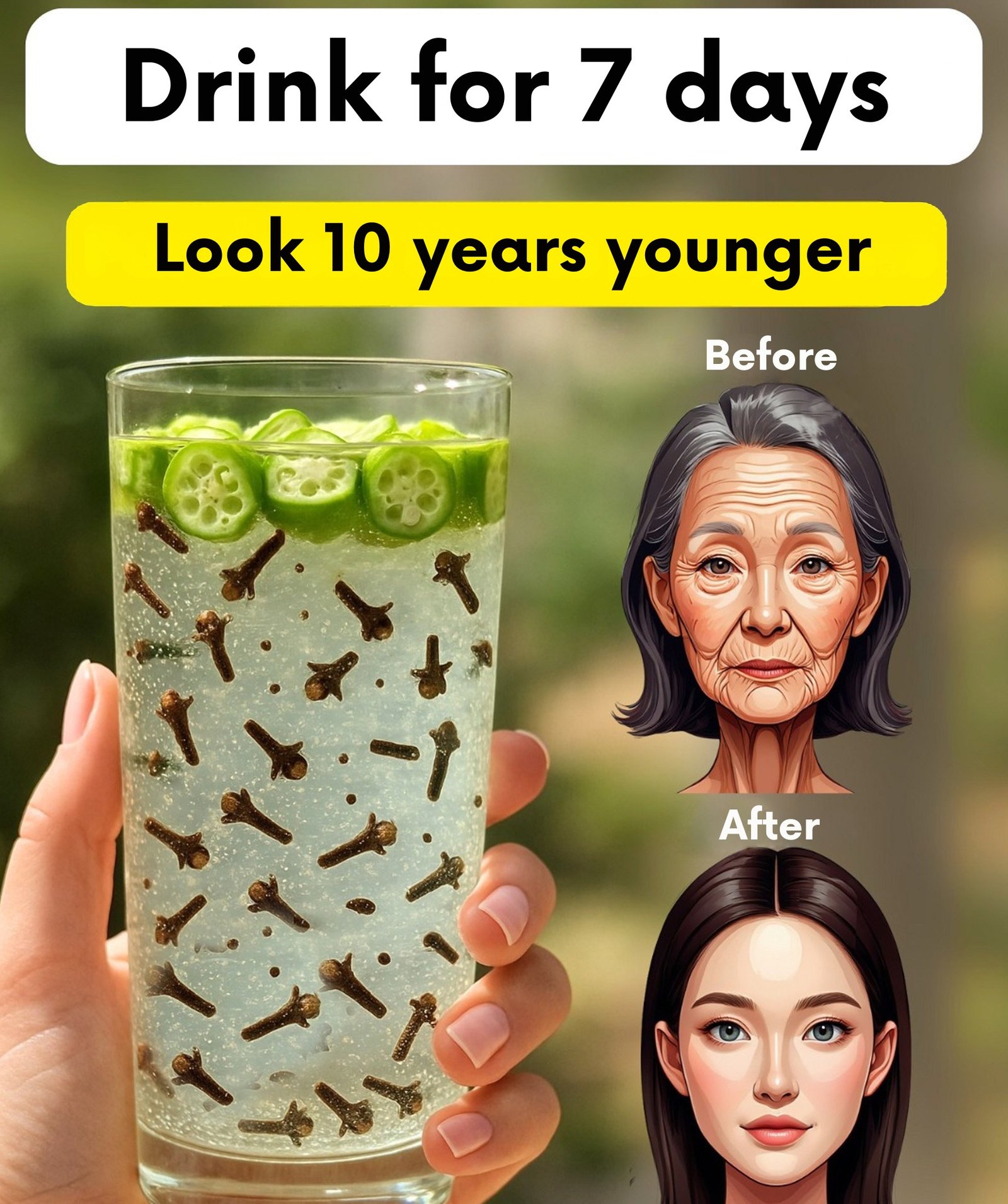 Anti-aging clove and okra drink: for skin without wrinkles or age spots