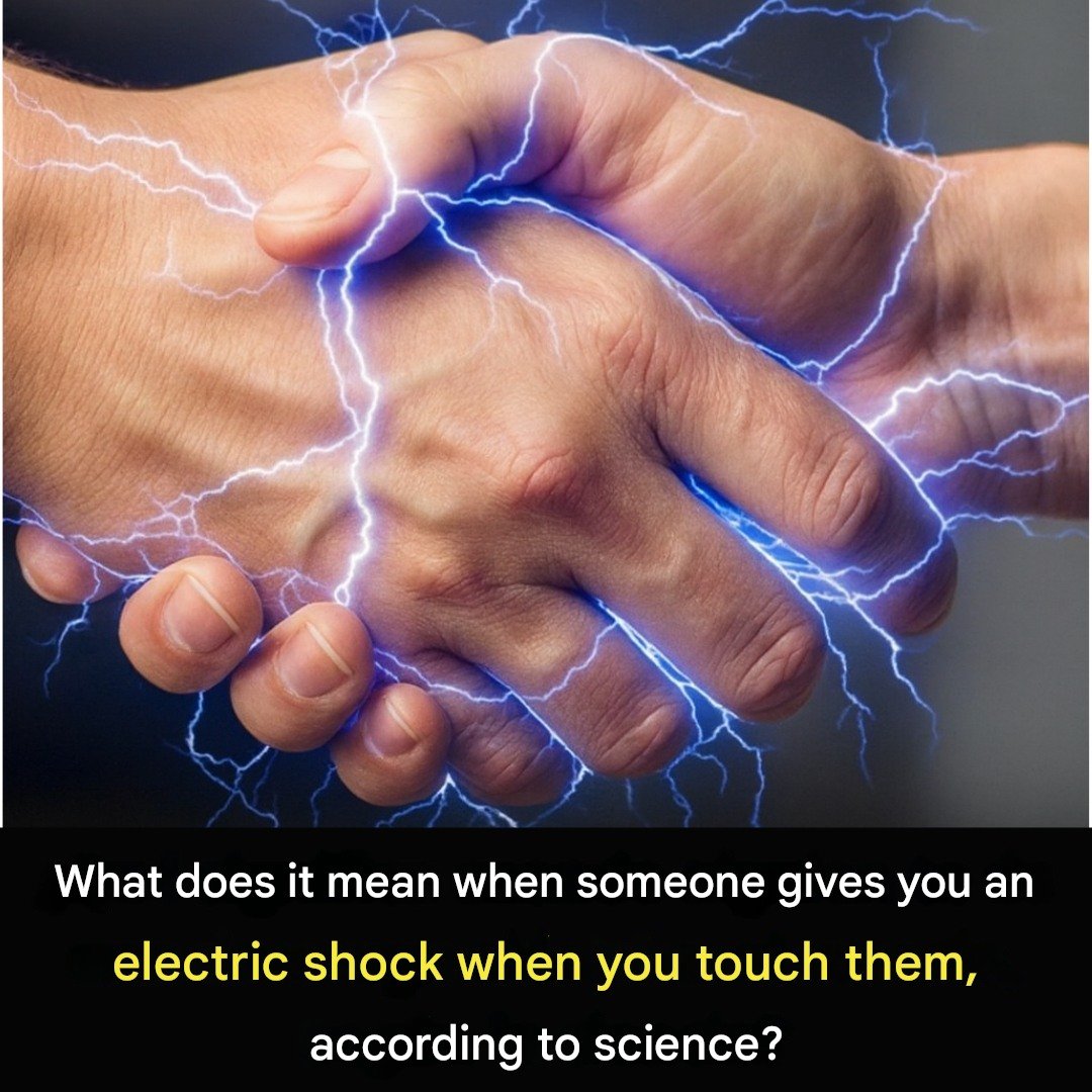 What does it mean when someone gives you an electric shock when you touch them, according to science?