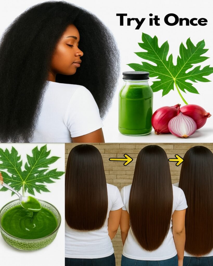 Unlock Thicker, Faster-Growing Hair with Papaya Leaves and Onion Juice