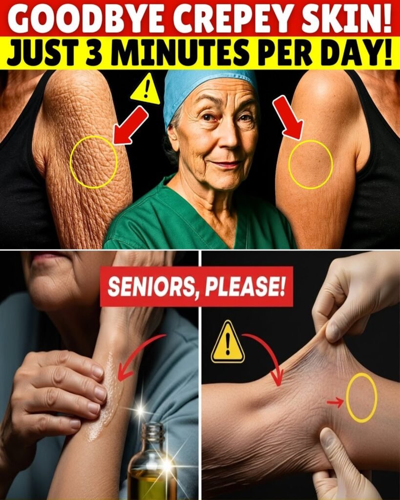 SENIORS, PLEASE! Just 3 Minute Fix For Crepey Skin That Actually Works!