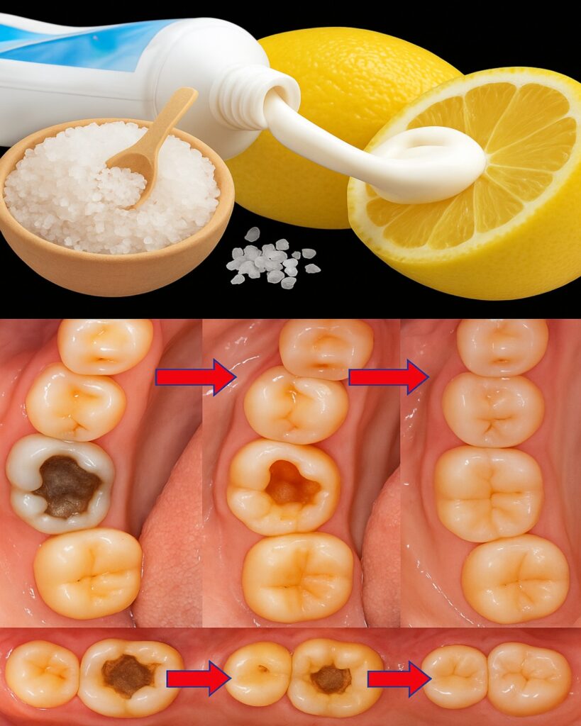Brighten Your Smile Naturally: Toothpaste, Lemon, and Salt Remedy for Healthier Teeth