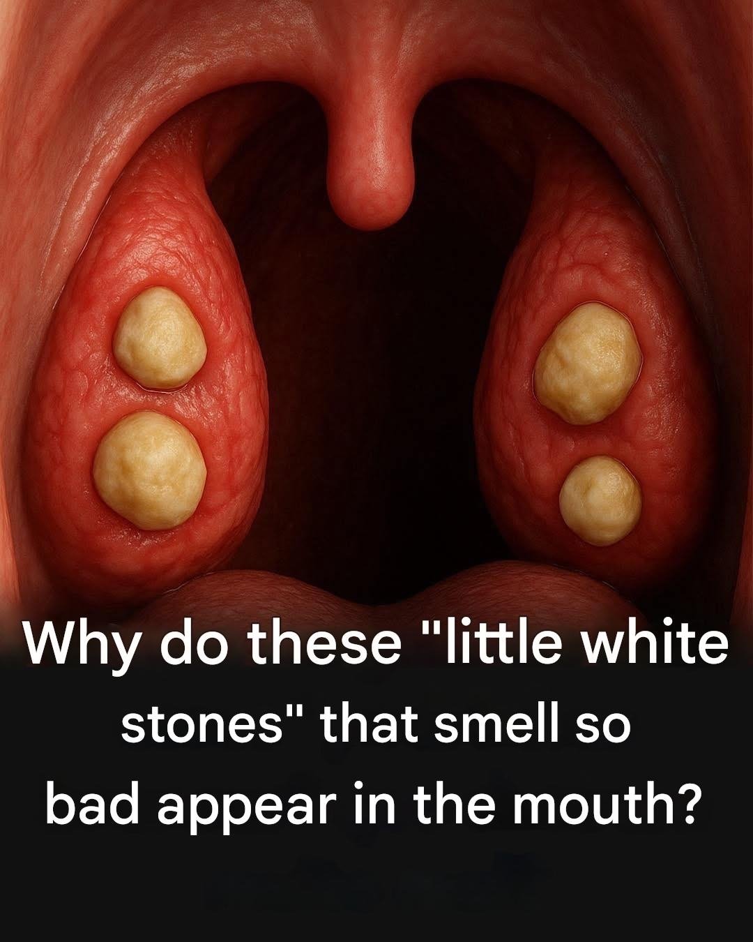 What are those ‘white stones’ that appear in the mouth and cause bad breath?