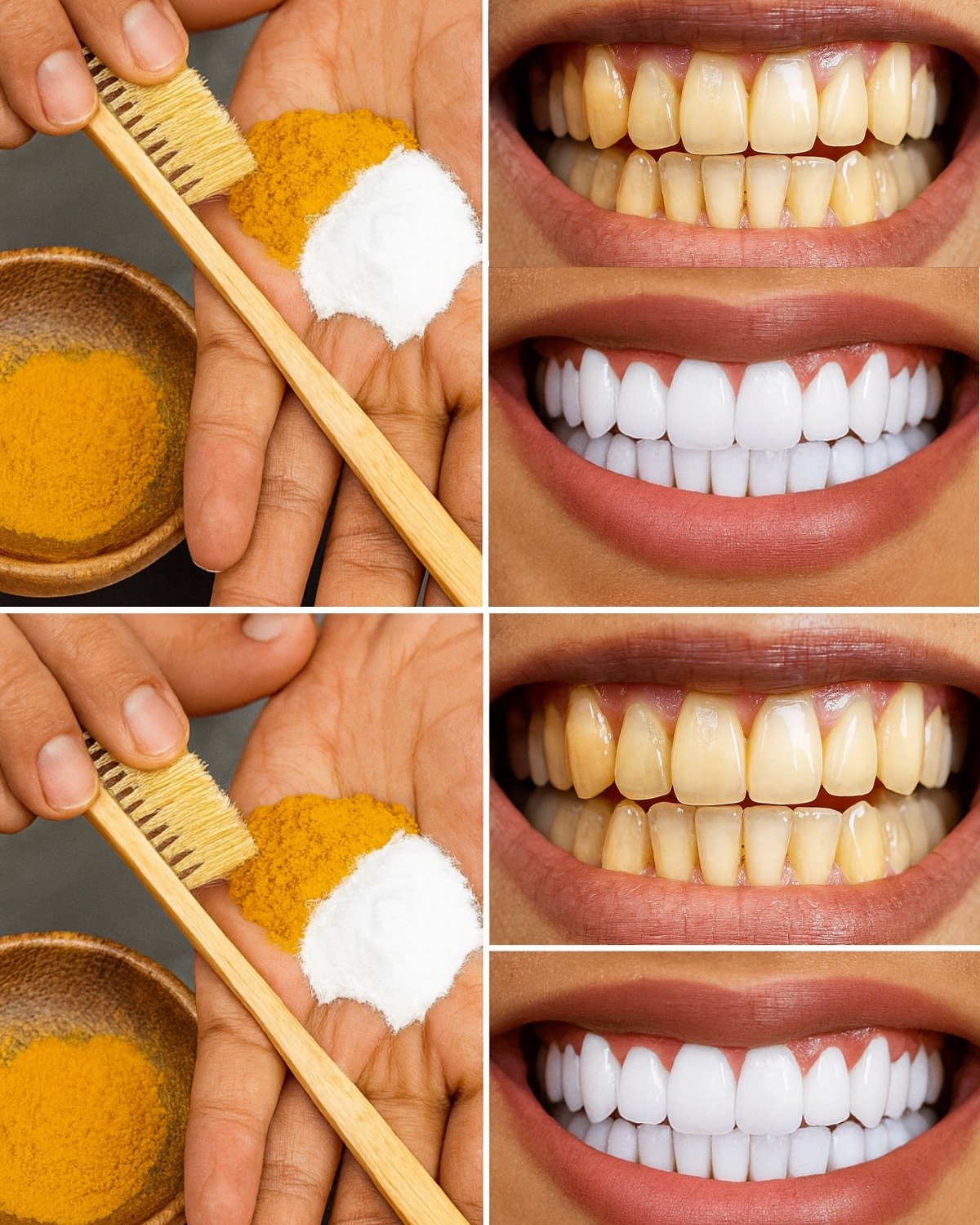 Natural Teeth Whitening with Turmeric and Baking Soda