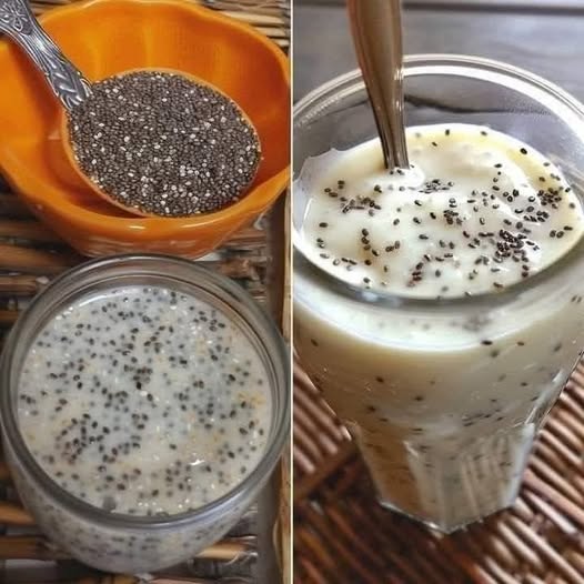 Chia seed milk drink