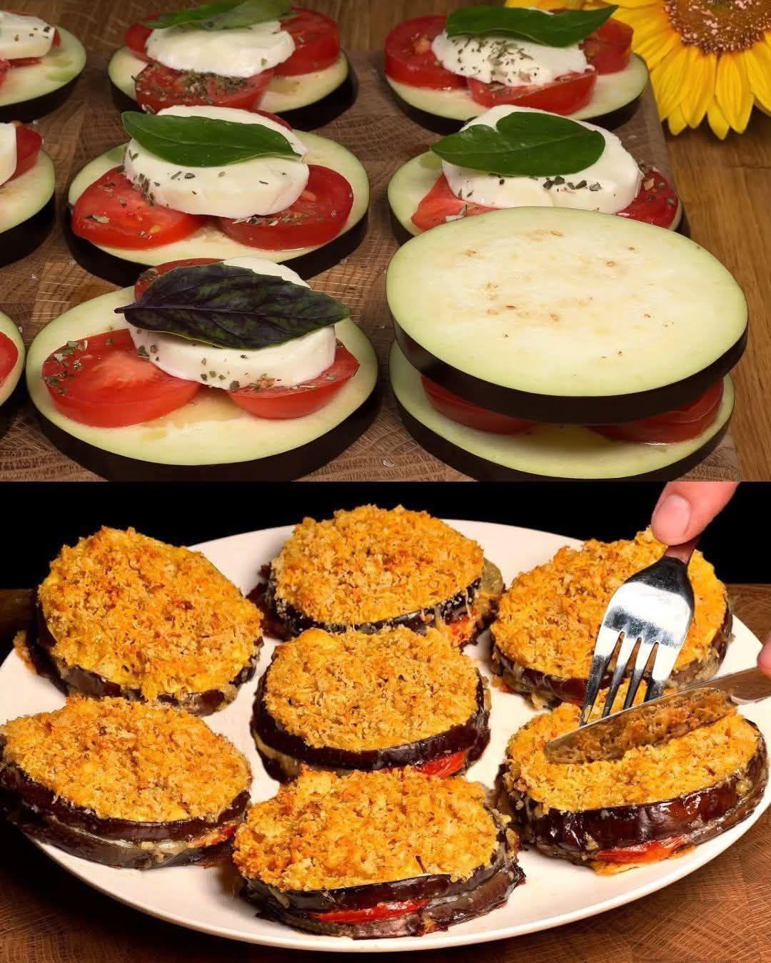 Crispy Eggplant & Mozzarella Bake