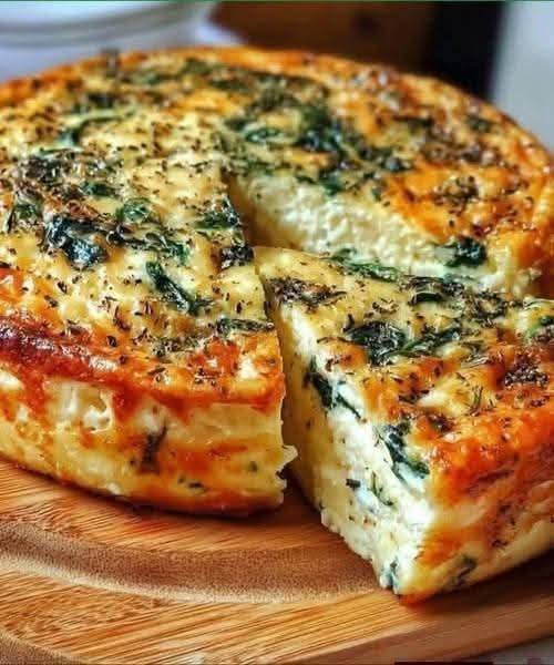 Cottage Cheese & Spinach Crustless Quiche