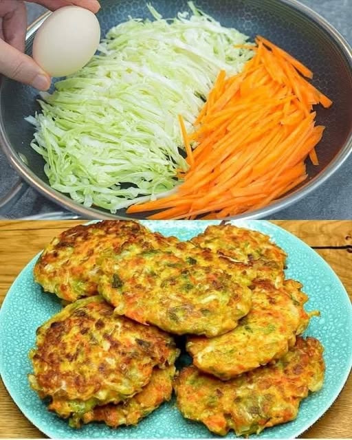 Crispy Golden Cabbage & Carrot Fritters