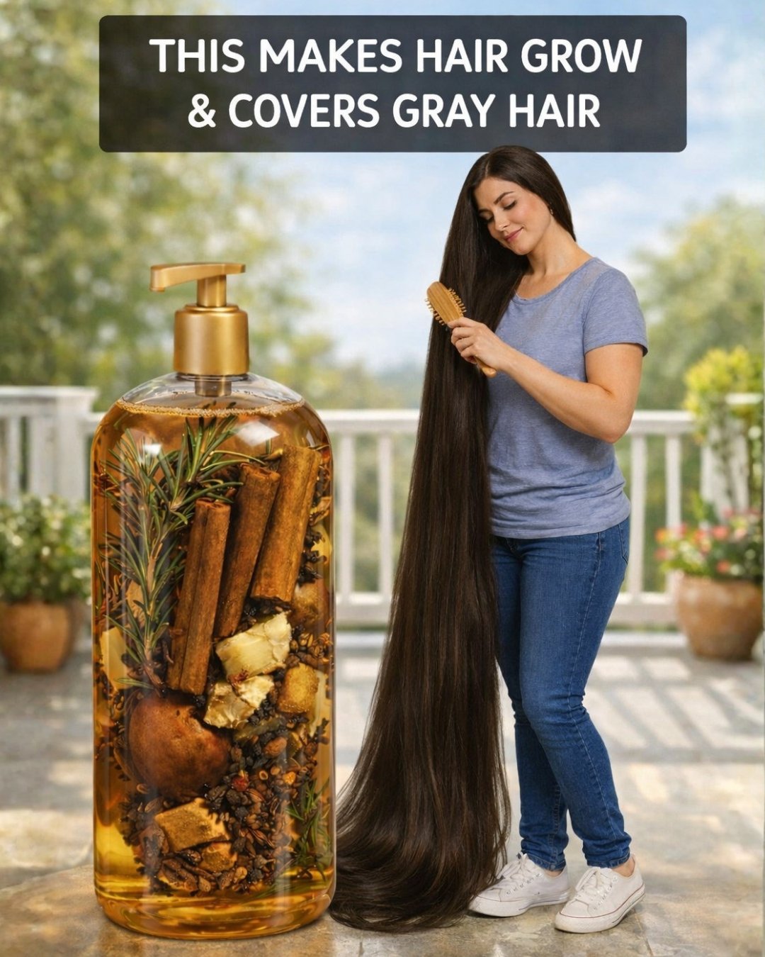 Homemade Herbal Hair Tonic to Stimulate Growth and Help Hide Gray Hair