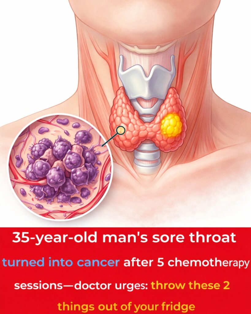 Doctor Warns: 35-Year-Old Man’s Persistent Sore Throat Led to Serious Concerns – Time to Remove These 2 Fridge Items